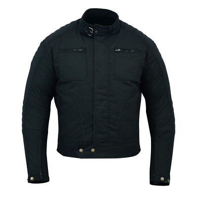 Warrior Gears  Men's Vintage Style Waxed Cotton Motorcycle Jacket CE Armours