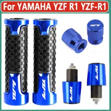 7/8" 22MM+24MM Handlebar Grips Handle Bar End Cap Tire Valve For YAMAHA YZF-R1