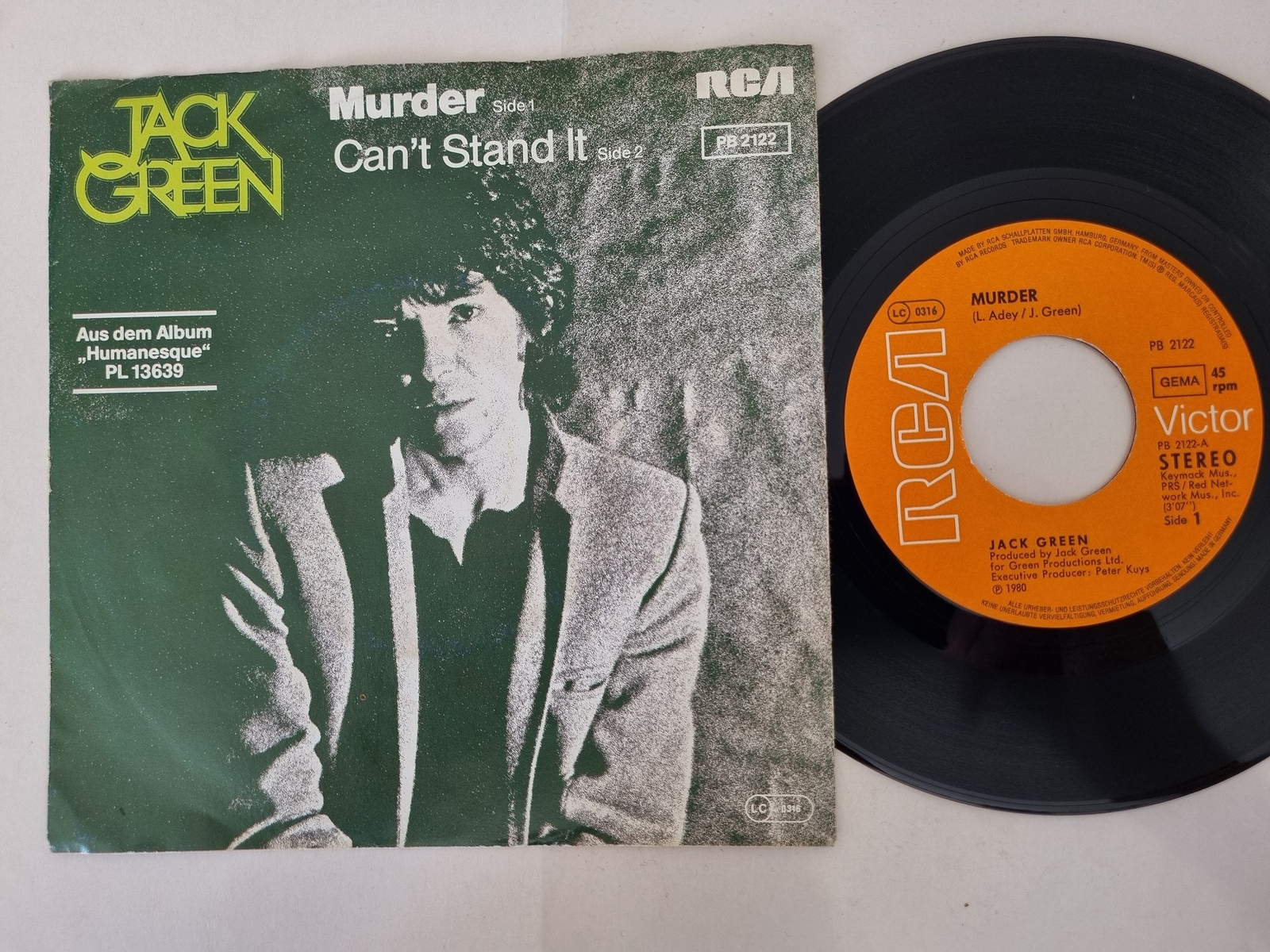 Jack Green - Murder 7'' Vinyl Germany