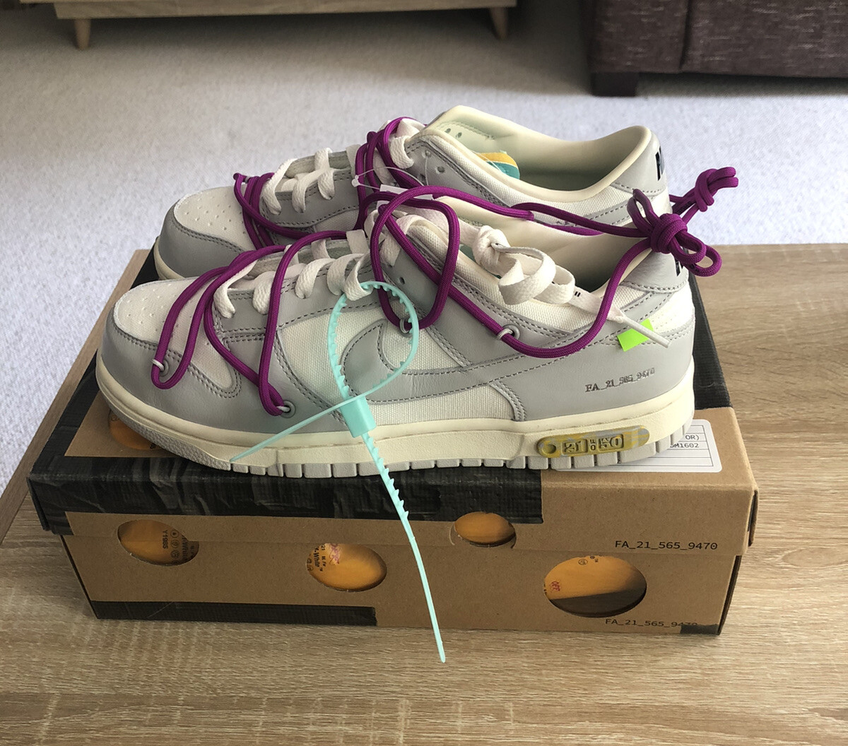 Nike Dunk x Off White - Lot 21 / 50 Size UK 8/US 9 - Brand New | eBay