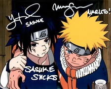 Maile Flanagan Yuri Lowenthal signed inscribed 8x10 photo JSA COA Naruto Sasuke 