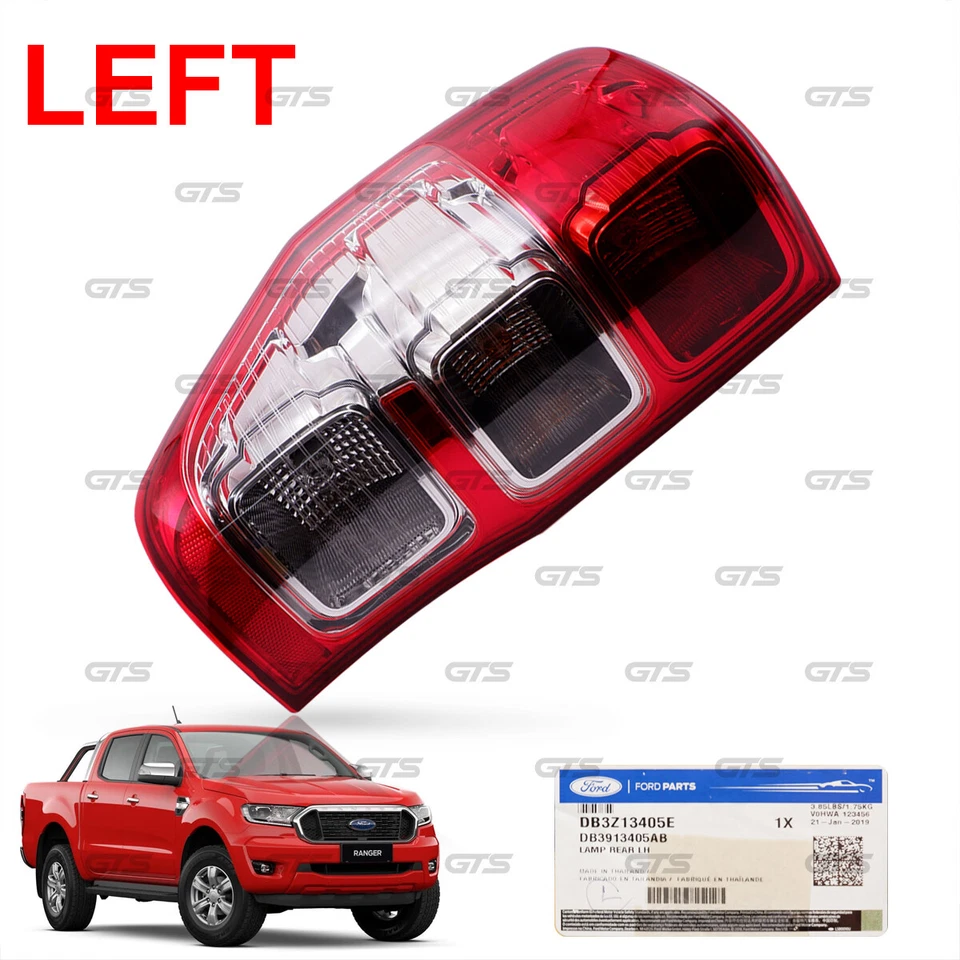 For Ford Ranger XLT Pickup 2012 22 Left Chrome Red Tail Lamp Light - Image 4 of 4
