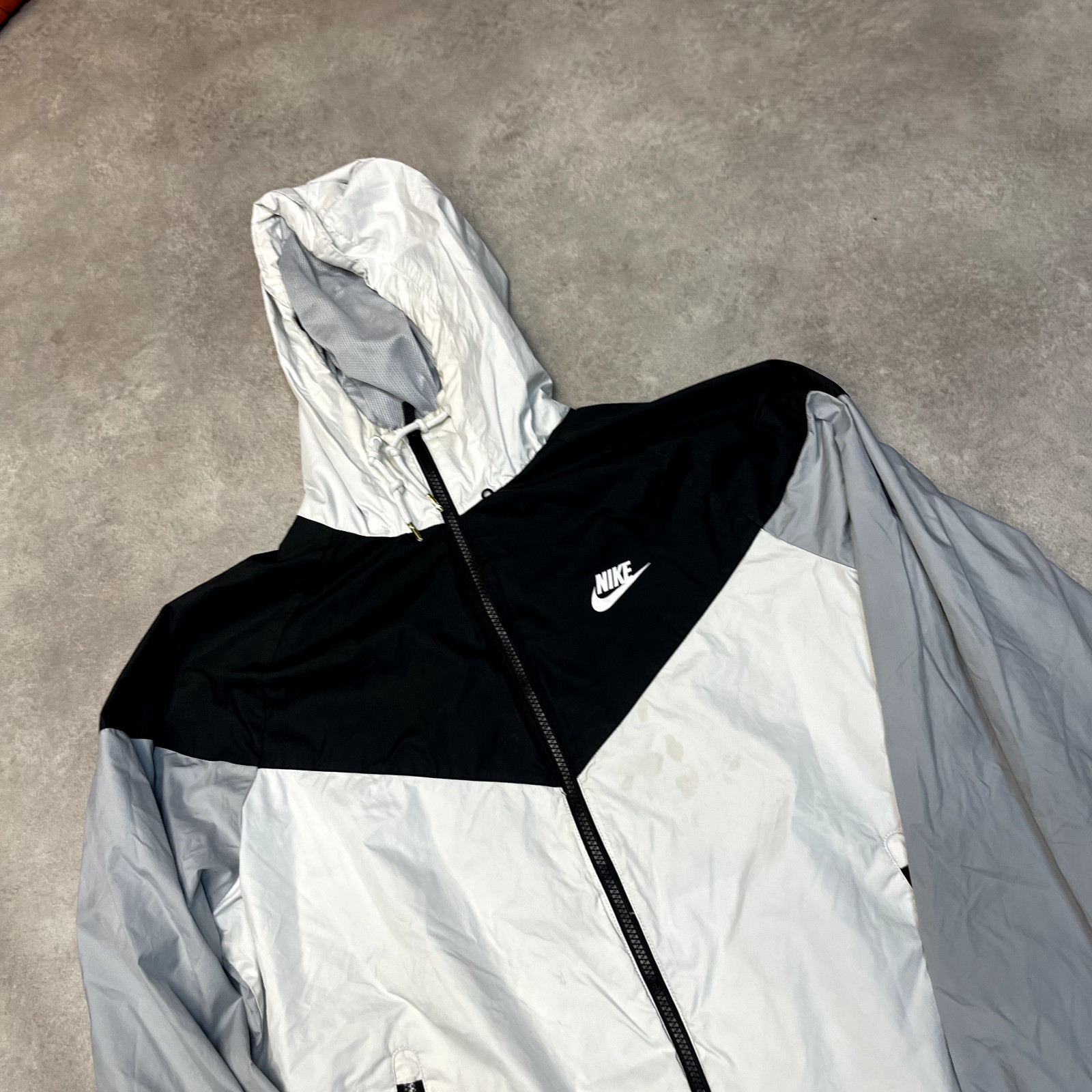 Nike Track Jacket Mens Large Y2K Swoosh Club Logo Full Zip Windrunner, Black image 3