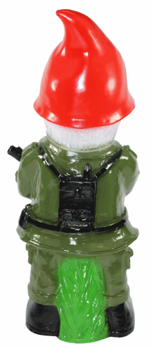 Enano de Jardín Decoración Figura Enano Soldado Con Rifle de Plástico H 49 CM - Imagen 5 de 5