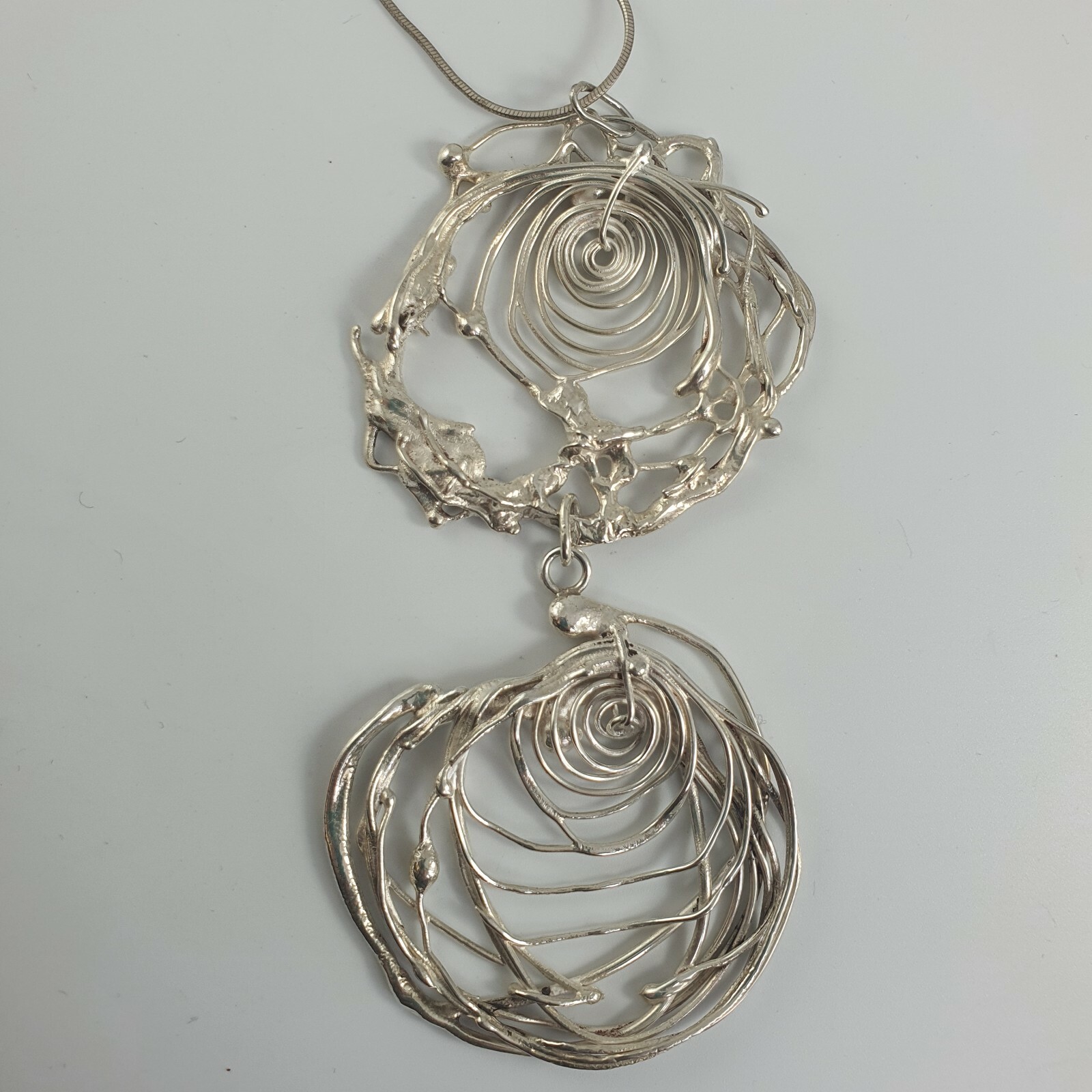 Huge Handmade Sterling Silver 925 Pendant NECKLACE Hallmarked 38G, JP~ 18", N13