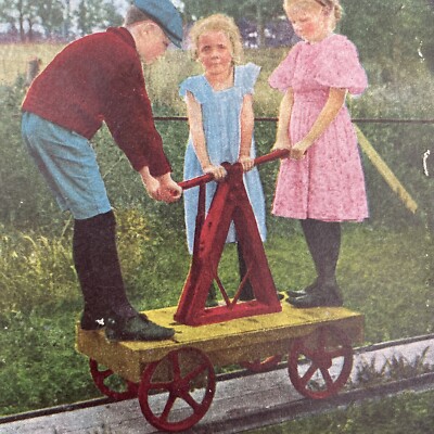 Antique 1898 Children Playing In The Beach Sand Stereoview Photo
