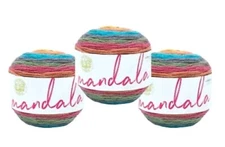(3 Pack) Lion Brand Yarn Mandala Cake Ombre Yarn, GROOT- 590 yd each