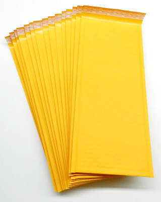 Kraft Bubble Mailer Half Size #2 NARROW 4-1/2'' Wide x 11'' Long SLIM BAG 25 Pcs