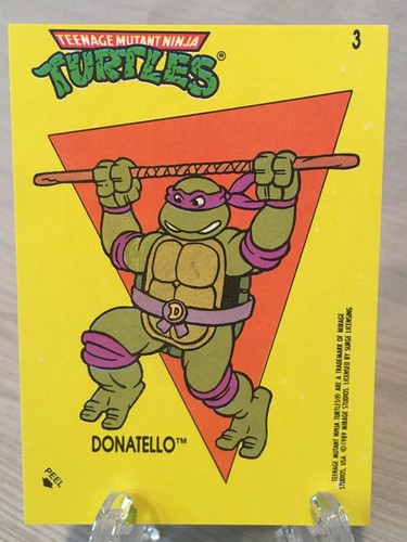 1989 Topps Teenage Mutant Ninja Turtles TMNT Donatello Trading Card Sticker #3