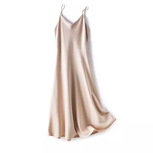 Damen Satin Kunst Seide Kleid Träger Unterkleid Nachthemd Sexy A-Linie Lang - Bild 7 von 12