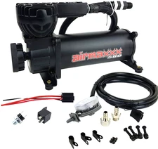 airmaxxx 580 Black Compressor w/Filter Relocate Kit 150 PSI Off Switch Air Ride