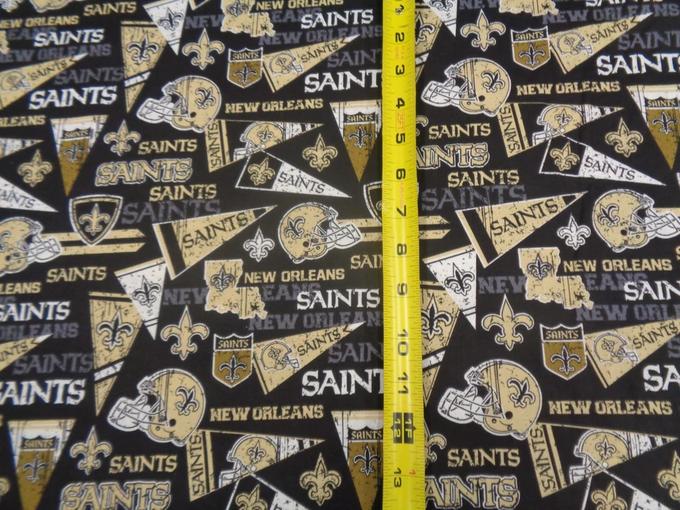 NEW ORLEANS SAINTS NFL NEW MULTI DESIGN 100% COTTON 1 YARD PIECE NEW 36" X 44" - Image 4 of 4