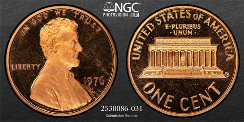 1976 S LINCOLN CENT PROOF 1C PF67 RD ULTRA CAMEO NGC PhotoVision UCAM SKU 3084
