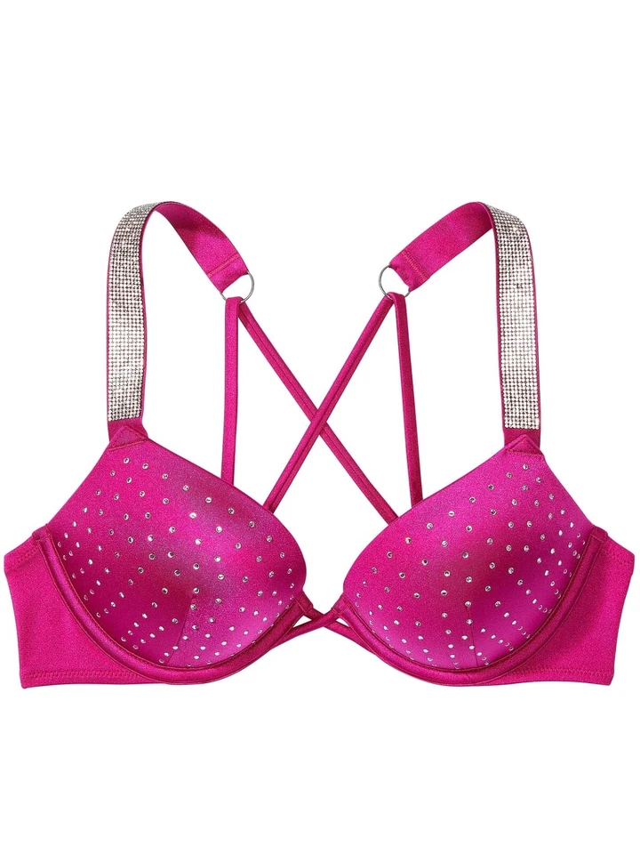 Top de bikini push-up Victoria's Secret Shine Strap Bombshell 34B EE. UU. Foto 2 de 4