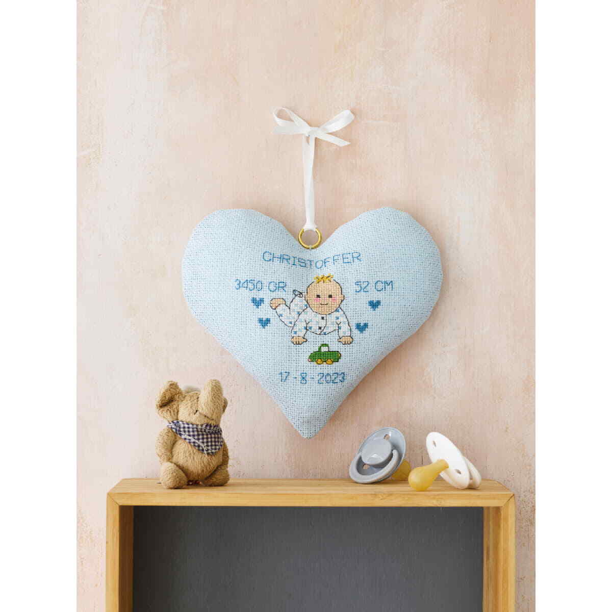 Permin counted cross stitch kit wall hanger front ""Christoffer"", 21x20cm, DIY