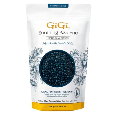 GiGi Hard Wax Beads for Sensitive Skin 14oz (Soothing Azulene)