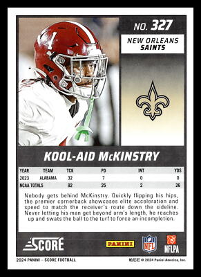 2024 Score #327 Kool-Aid McKinstry | eBay