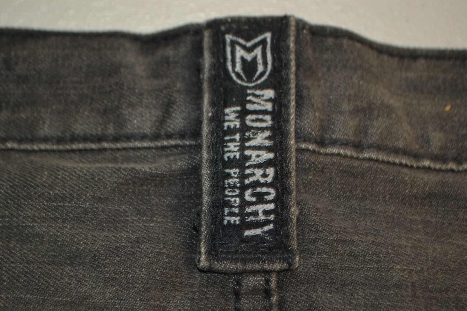 NWT Monarchy Men Straight Black Distressed Cotton Blend Jeans Sz 32x34 image 7
