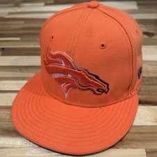 NEW ERA Denver Broncos NFL 59FIFTY Fitted Hat Orange Blue 7 1/4 Cap Embroidered