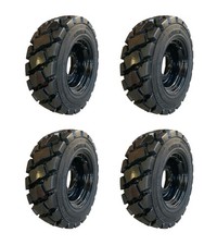HeavyDuty 10-16.5 SKS-7 Skid Steer Tires on Black Rims for Bobcat  & more