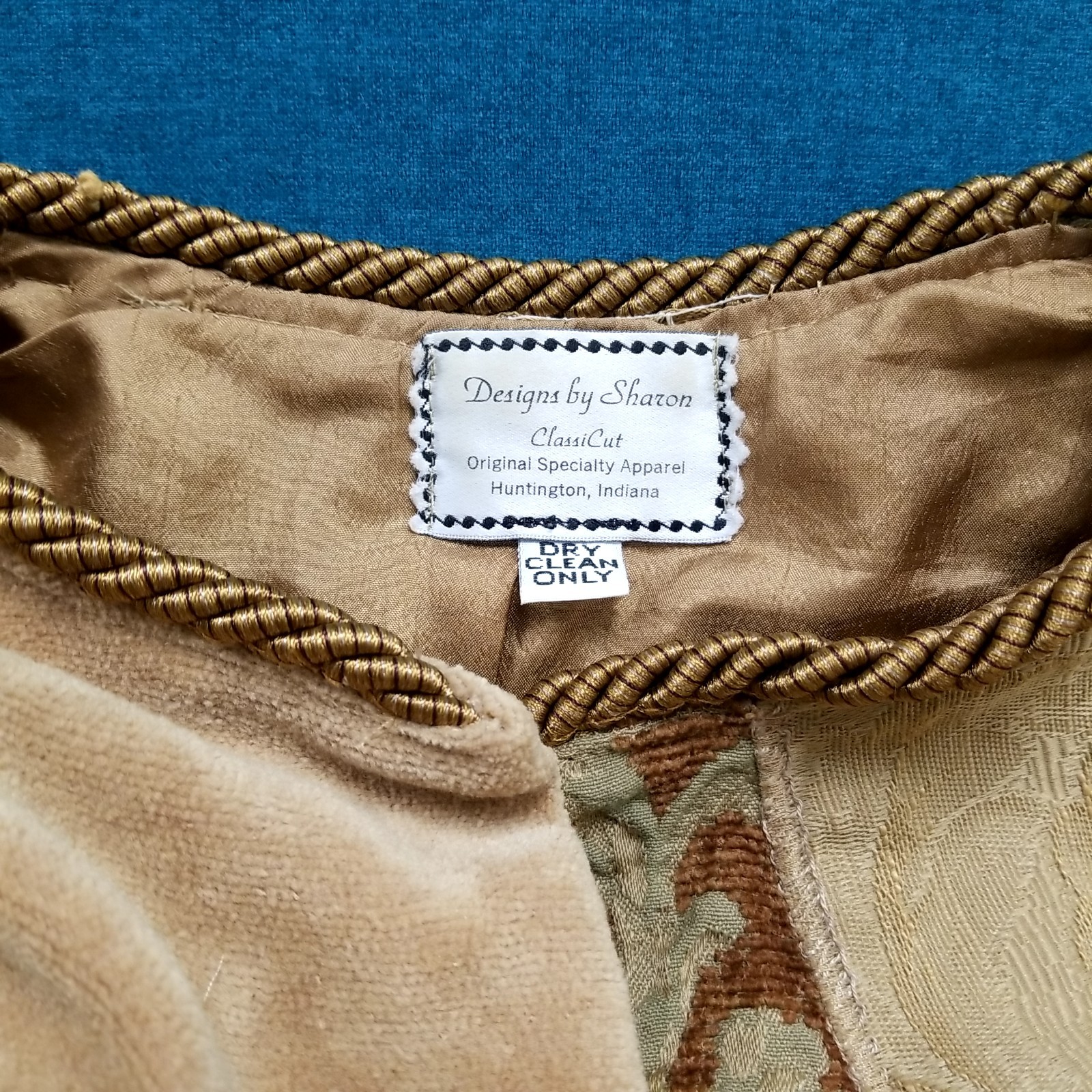 VTG Handmade Patchwork Tapestry Open Front Jacket… - image 3