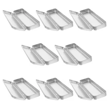  8 Pcs Mini Tinplate Storage Case Pencil Container Hinged Organizer