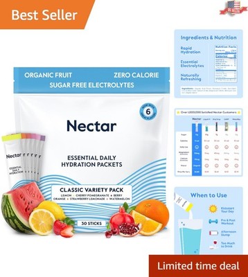 30 Pack Sugar Free Electrolyte Powder Packets - Organic Fruit Hydration Solution