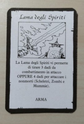 HEROQUEST SPIRIT BLADE CARD ORIGINAL DECK MB