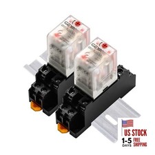 2PCS Electromagnetic Power Relay, 8-Pin AC 12V 10Amp DPDT Relay,LED 12VAC-2pcs