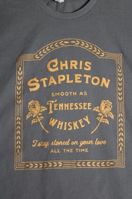 Chris Stapleton Tennessee Whiskey Gray Concert Tee Shirt Mens XL