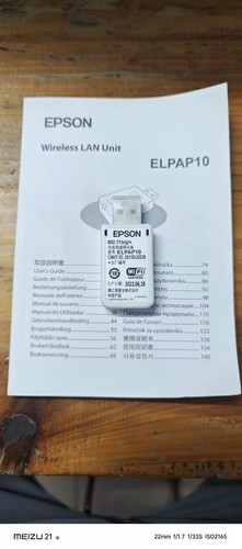 Used Epson Original Elpap10 V12h731p02 Wn7522bep Wireless Wifi Lan Usb Adapter