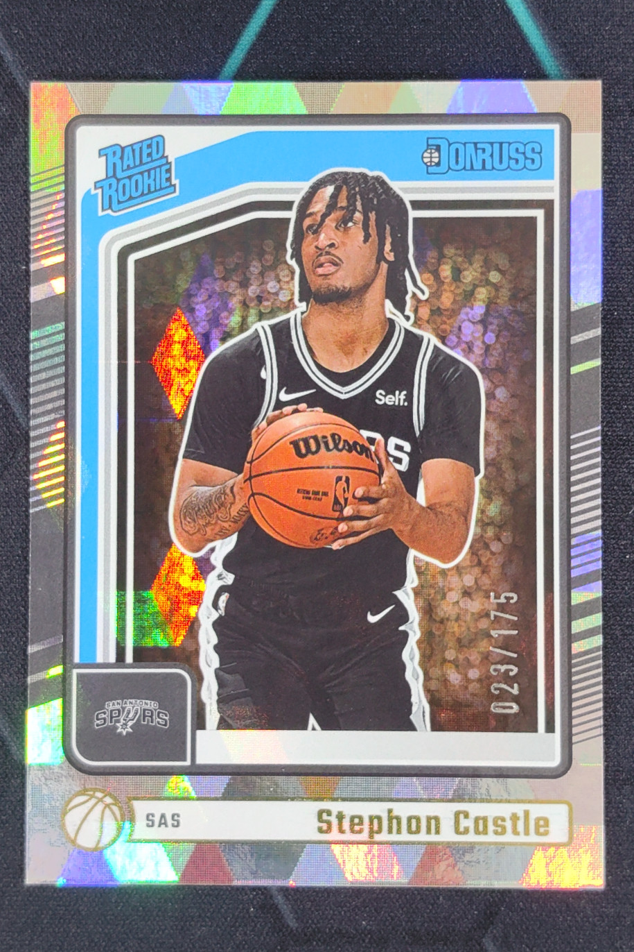 2024-25 Panini Donruss Stephon Castle Rated Rookies Cubic RC /175 #244 Spurs