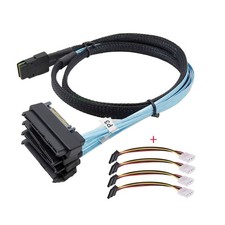 Xiwai Internal 36Pin Mini SAS SFF-8087 Host to 4 SFF-8482 SAS Hard Disk Cable