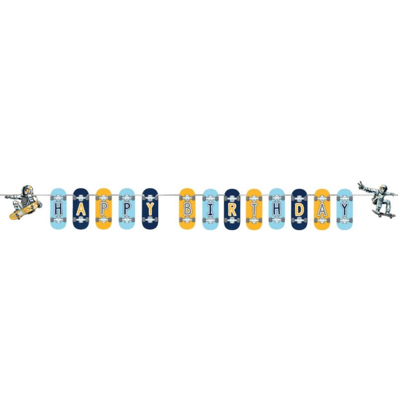 Er Happy Birthday Shaped Ribbon Banner Paper 7.5" X 6' 6"