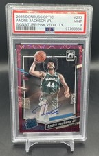 2023-24 Optic Andre Jackson Jr. Pink Velocity Signature /79 PSA 9