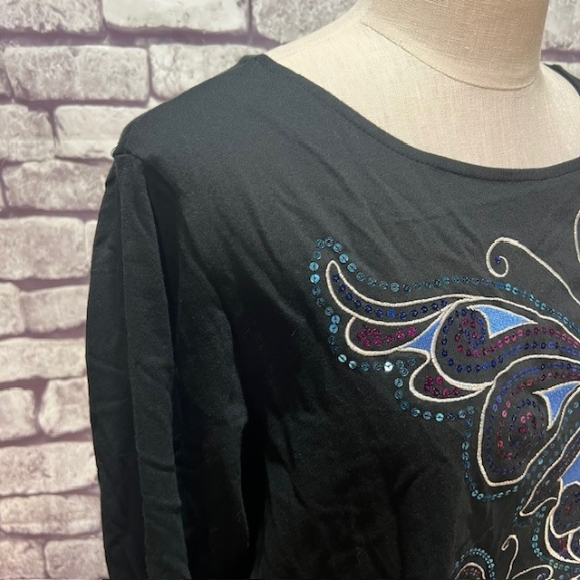 Bob Mackie Black, Silver & Blue Wearable Art Size… - image 6