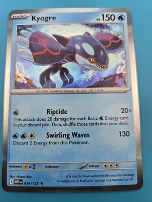 Pokemon TCG Kyogre 034/132 Holo Rare Mega Evolution NM