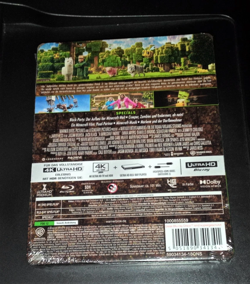 EIN MINECRAFT FILM LIMITIERTE STEELBOOK EDITION 4K BLU RAY + BLU RAY NEU & OVP - Bild 2 von 4