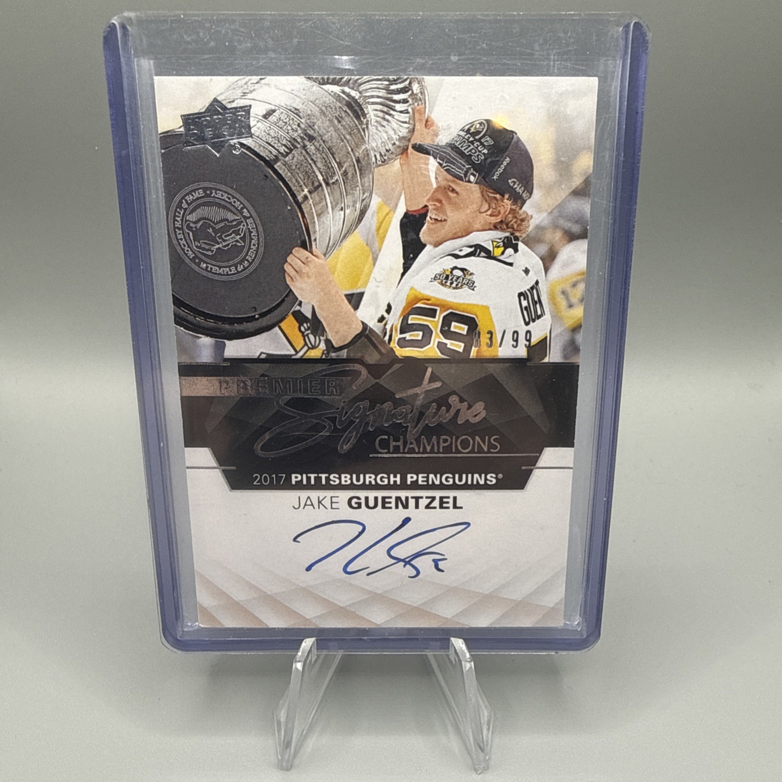2018 UPPER DECK PREMIER #SC-JG JAKE GUENTZEL SIGNATURE CHAMPIONS AUTO /99