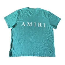 NEW Amiri T Shirt Mens XL Teal Green Back Script Tee Mike Amiri USA Made