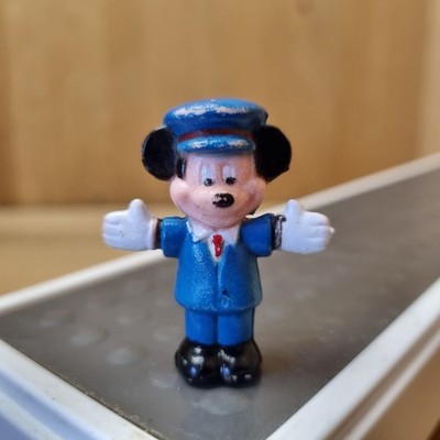 Disney Train Schaffner Mickey Mouse PVC Ingenieur Figur Figur blau Vintage
