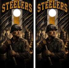 Steelers Football Cornhole Board Wrap LAMINATED Decal Vinyl Sticker 5099