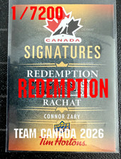 ✨2025-26 (2026) Tim Hortons REDEMPTION  Connor Zary  AUTO SIGNATURES✨