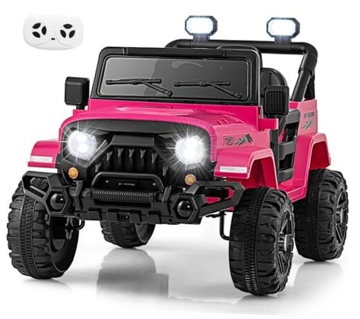  Ride on Truck, 12V Battery Powered Electric Vehicle for Kids with Remote Pink