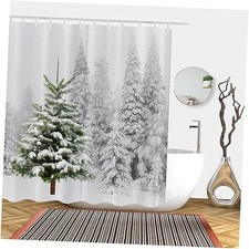 Winter Shower Curtain, Christmas Shower Curtain 72"W x 72"L Pack of 1 Xmas 3