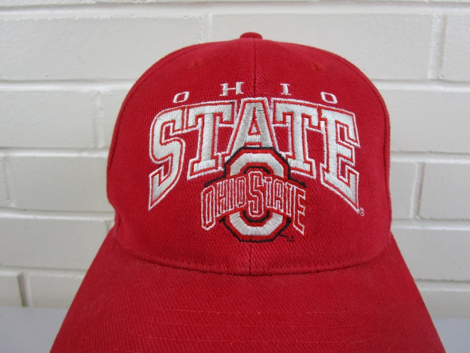 De colección Ohio State Buckeyes Fútbol Snapback Sombrero Reebok Años 90 Spellout Logo Foto 3 de 4
