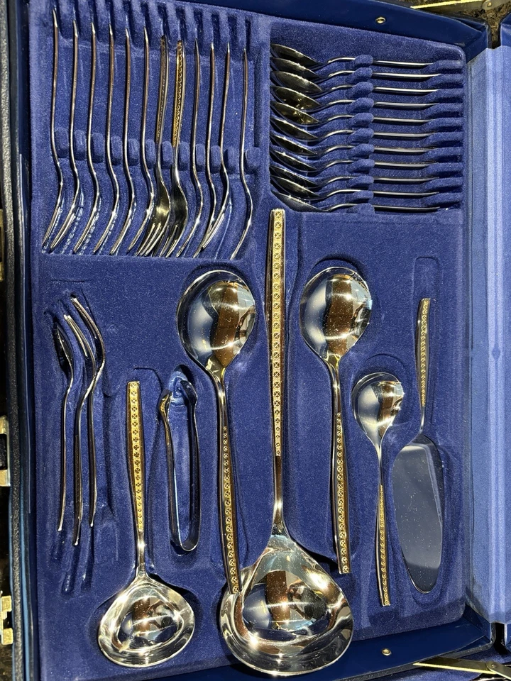 SBS Besteck Solingen 70-teilig 24 Karat Vergoldet Modell Nizza 8074 - Bild 4 von 4