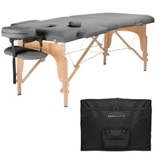 OPEN BOX - Light Gray Portable Massage Table with Carrying Case