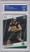 JUSTIN HERBERT ROOKIE CARD 2020 Oregon Ducks Panini Phoenix Football GEM MINT 10. rookie card picture