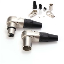 XLR Stecker 4 Polig winkel Mikrofonkabel löt...